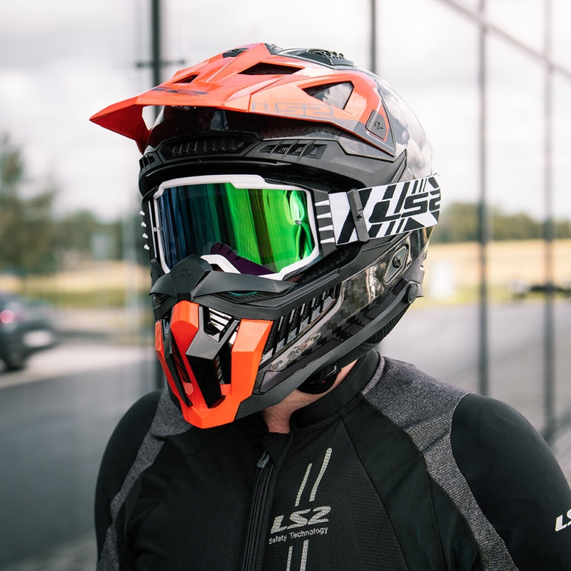 Γυαλιά motocross LS2 Charger PRO λευκά με plexi ιριδίου