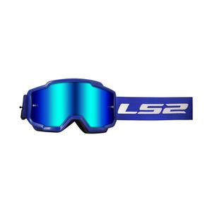 LS2 Charger μπλε γυαλιά motocross με plexi ιριδίου