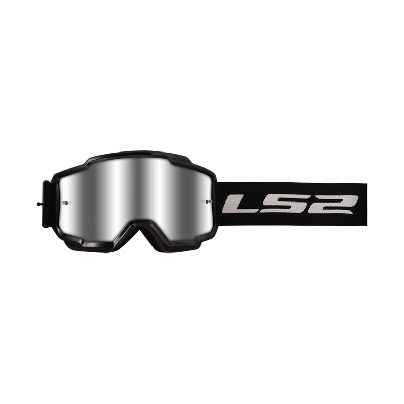 Γυαλιά motocross LS2 Charger μαύρα με ασημί plexi