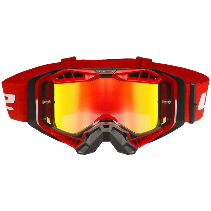 Γυαλιά motocross LS2 Aura PRO μαύρο-κόκκινο ιρίδιο plexi