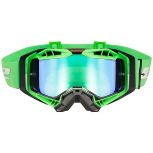 Γυαλιά motocross LS2 Aura PRO μαύρο-πράσινο ιρίδιο plexi