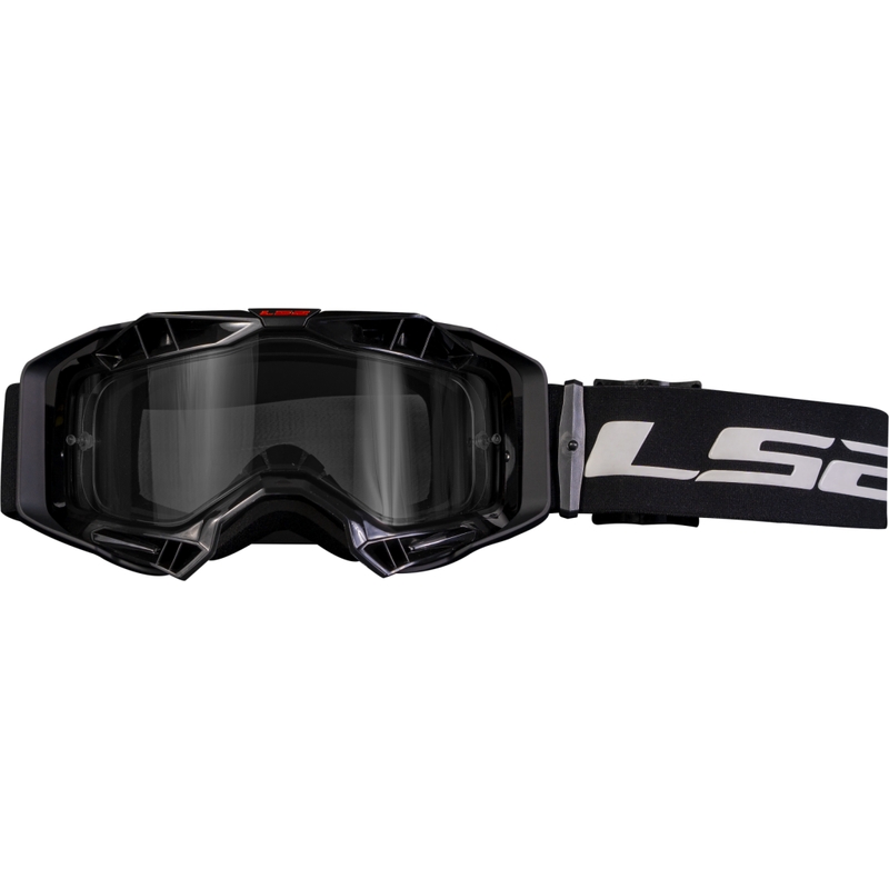 LS2 Aura Enduro γυαλιά motocross μαύρα καθαρά plexi