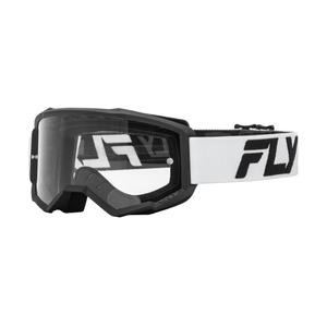 Γυαλιά Motocross FLY Racing Focus λευκό-μαύρο με διαφανές plexi