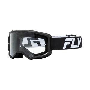 Γυαλιά Motocross FLY Racing Focus μαύρο και άσπρο με διαφανές plexi