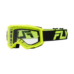 Γυαλιά Motocross FLY Racing Focus μαύρο-κίτρινο με διαφανές plexi
