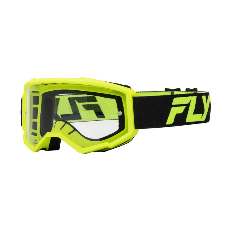 Γυαλιά Motocross FLY Racing Focus μαύρο-κίτρινο με διαφανές plexi