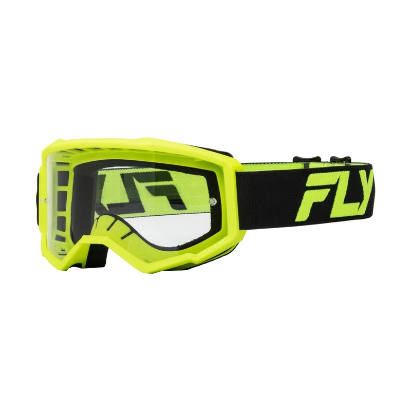 Παιδικά γυαλιά motocross FLY Racing Focus μαύρο-κίτρινο με διαφανές plexi