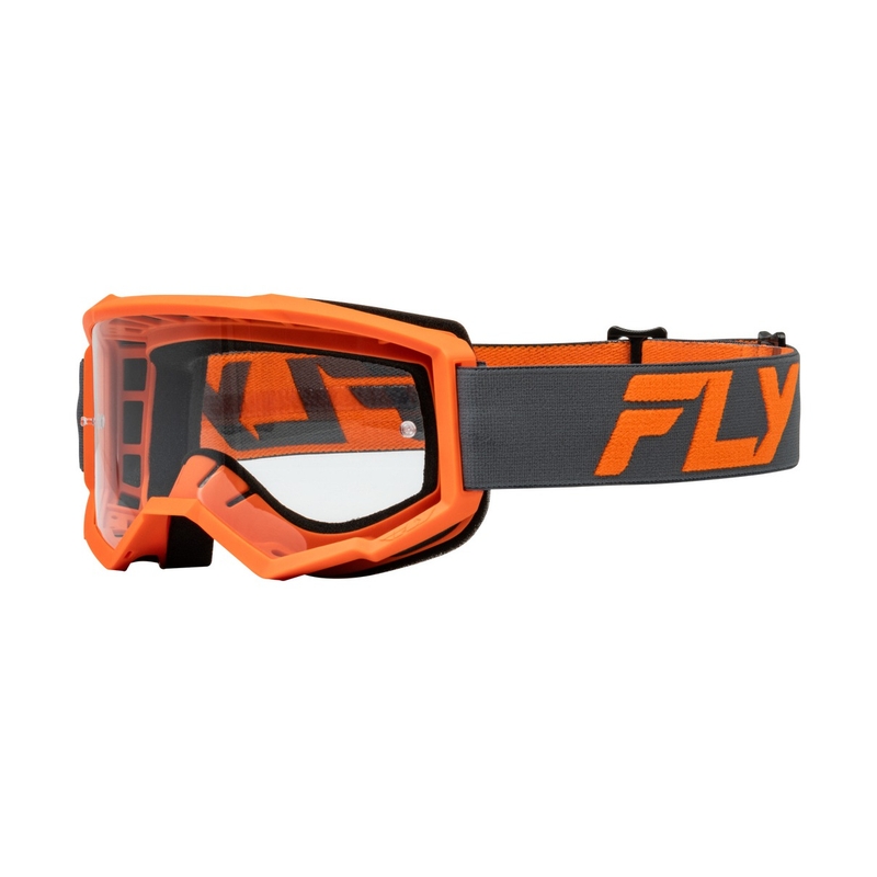 Παιδικά γυαλιά motocross FLY Racing Focus μαύρο-πορτοκαλί με διαφανές plexi