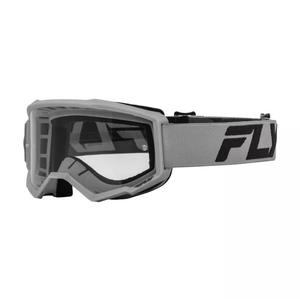 Παιδικά γυαλιά motocross FLY Racing Focus ασημί-μαύρο με διαφανές πλεξιγκλάς