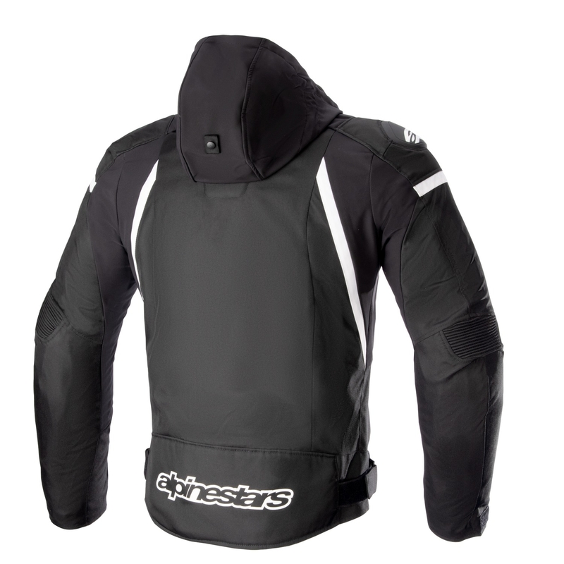 Alpinestars Zaca αδιάβροχο μαύρο και άσπρο μπουφάν μοτοσικλέτας