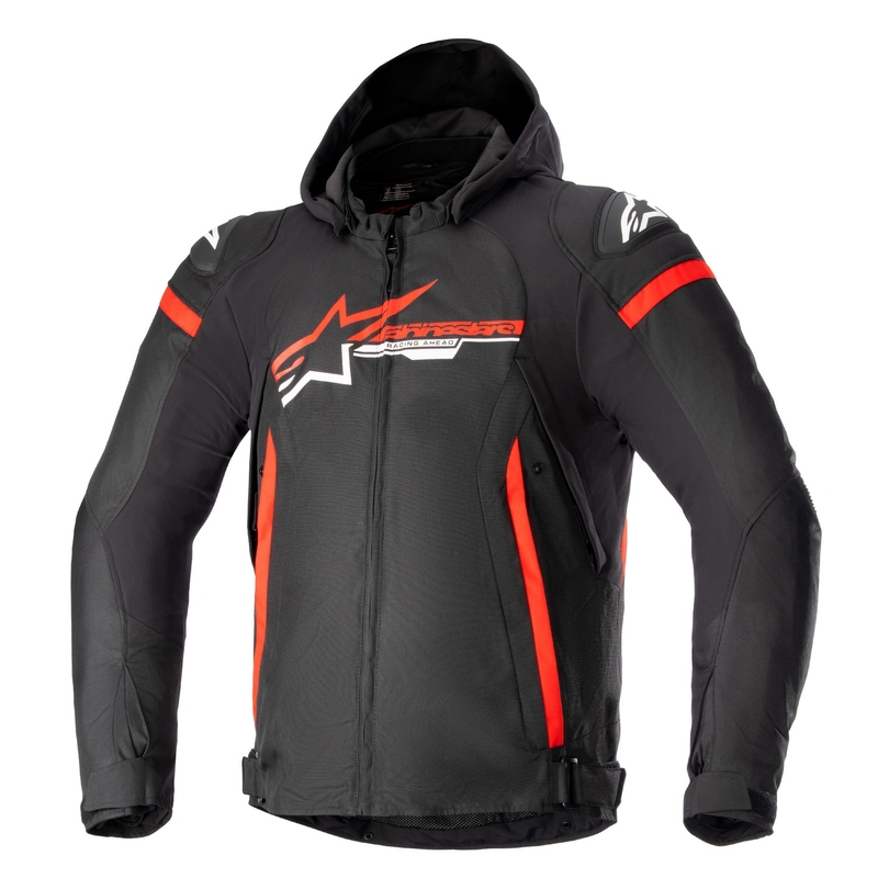 Alpinestars Zaca αδιάβροχο μαύρο, κόκκινο και λευκό μπουφάν μοτοσικλέτας