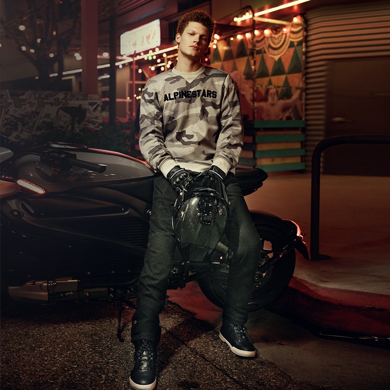 Φούτερ μοτοσικλέτας Alpinestars Legit Crew Fleece ανοιχτό γκρι παραλλαγής