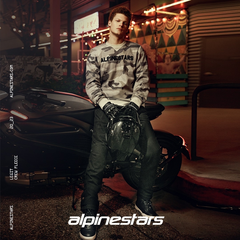 Φούτερ μοτοσικλέτας Alpinestars Legit Crew Fleece ανοιχτό γκρι παραλλαγής