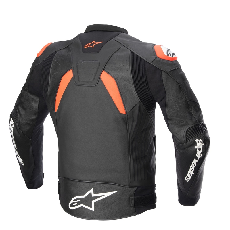 Alpinestars GP PLUS 4 μαύρο-φλούο κόκκινο-λευκό μπουφάν μοτοσικλέτας