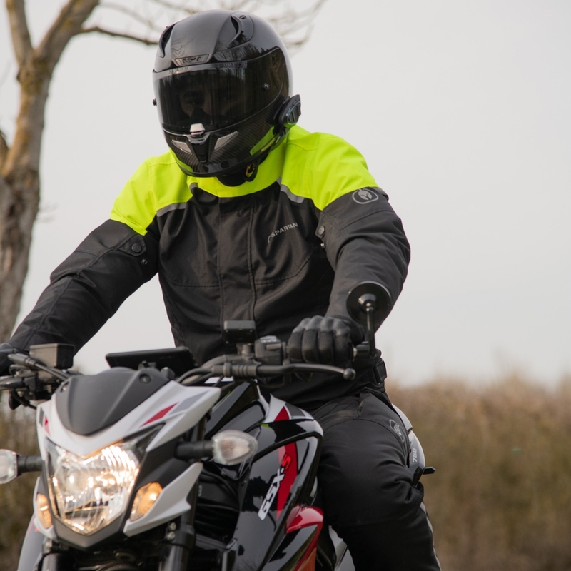 Oxford Spartan Short WP μαύρο-fluo κίτρινο μπουφάν μοτοσικλέτας
