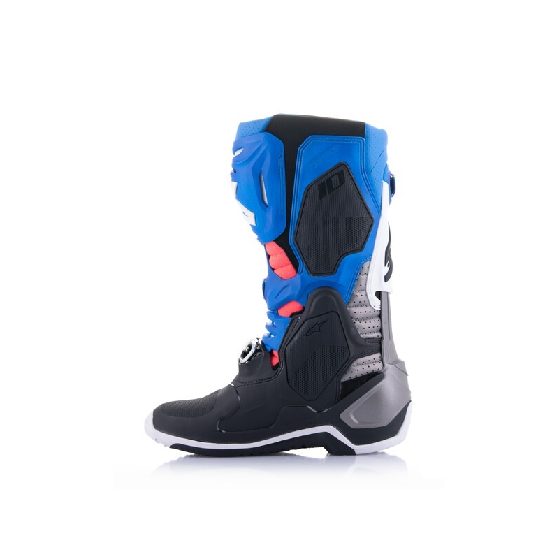 Alpinestars Tech 10 Supervented Perforated Μπότες μοτοσικλέτας μπλε-μωβ-ροζ-λευκό-γκρι-μαύρο