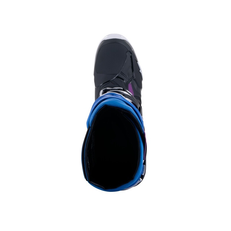 Alpinestars Tech 10 Supervented Perforated Μπότες μοτοσικλέτας μπλε-μωβ-ροζ-λευκό-γκρι-μαύρο