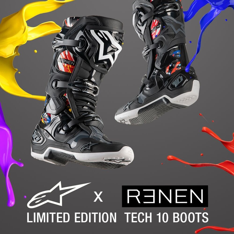 Boty na motorku Alpinestars Tech 10 Limitovaná Edice Renen černo-šedo-bílo-multicolor