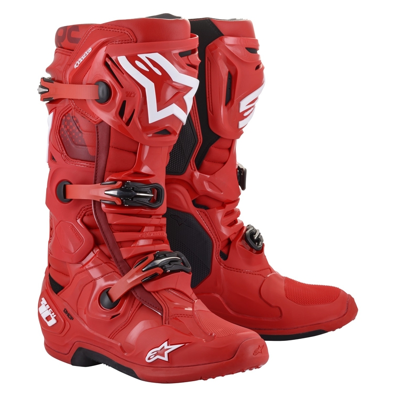 Alpinestars Tech 10 μπότες μοτοσικλέτας κόκκινες