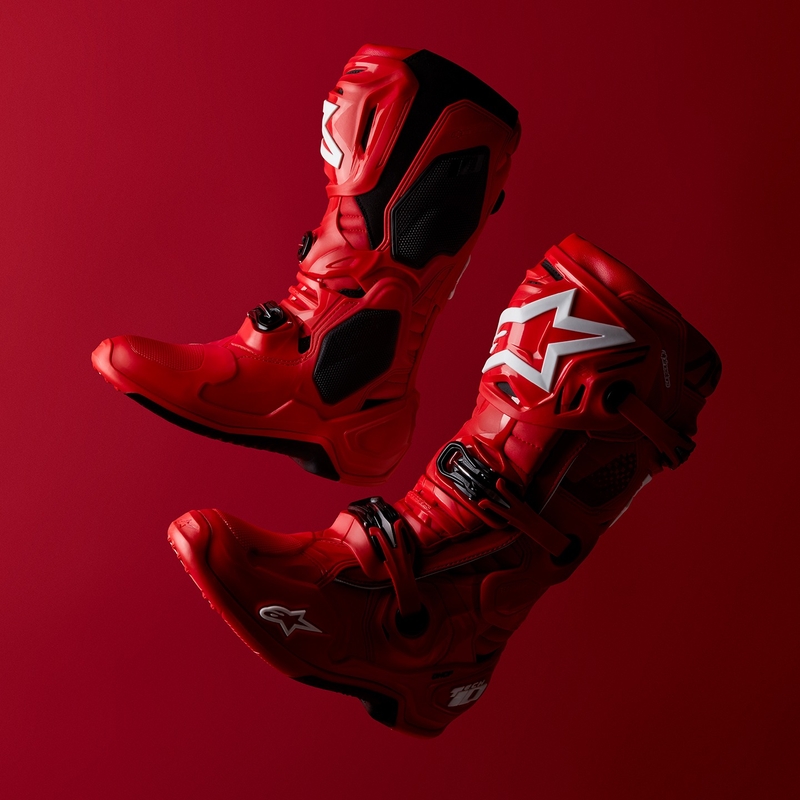 Alpinestars Tech 10 μπότες μοτοσικλέτας κόκκινες