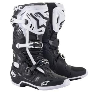 Alpinestars Tech 10 μαύρες και λευκές μπότες μοτοσικλέτας