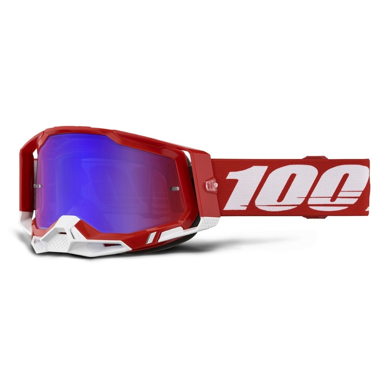 Motokrosové brýle 100% RACECRAFT 2 Red červené-modré plexi