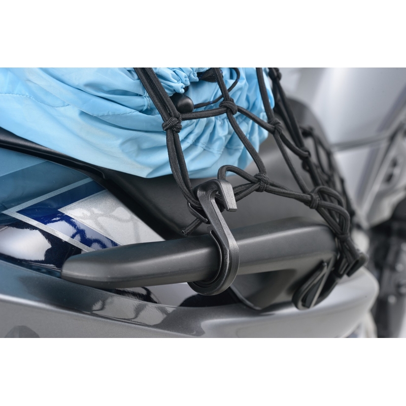 Εύκαμπτο δίχτυ αποσκευών για μοτοσικλέτα με πλαστικά άγκιστρα Daytona 40 x 40 cm μαύρο