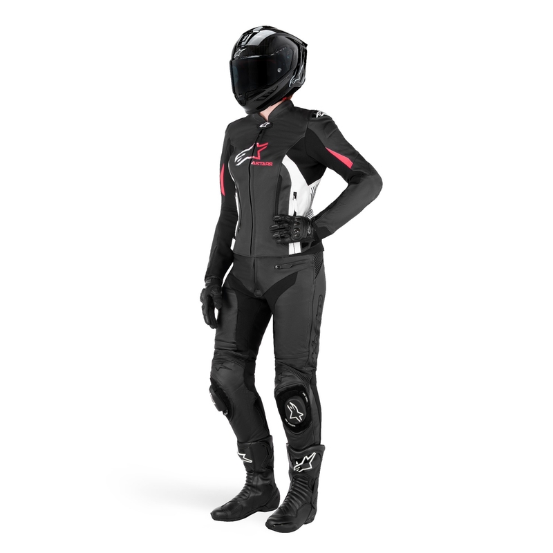 Alpinestars GP PLUS 4 Γυναικείο μπουφάν μοτοσικλέτας Μαύρο, Λευκό και Ροζ