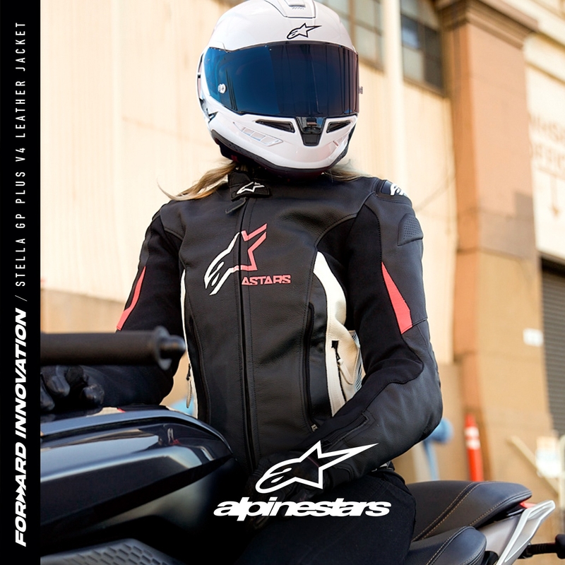 Alpinestars GP PLUS 4 Γυναικείο μπουφάν μοτοσικλέτας Μαύρο, Λευκό και Ροζ