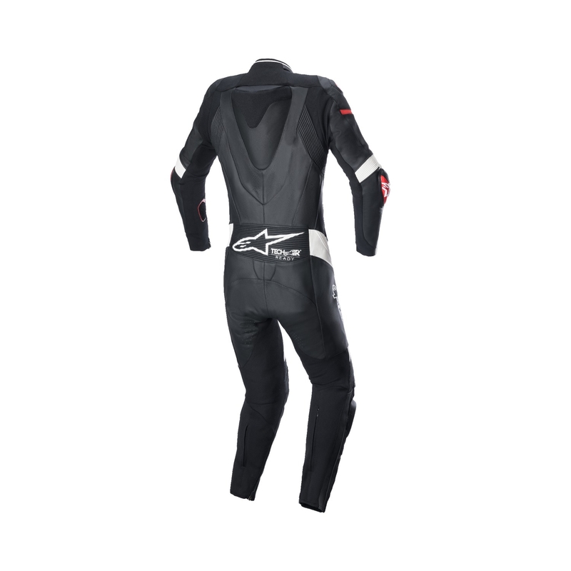 Alpinestars Γυναικεία μονοκόμματη δερμάτινη φόρμα μοτοσικλέτας STELLA GP PLUS 2 Μαύρο-λευκό-φλούο κόκκινο