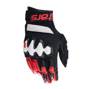 Alpinestars Halo Μαύρα, Λευκά και Κόκκινα Γάντια Μοτοσικλέτας