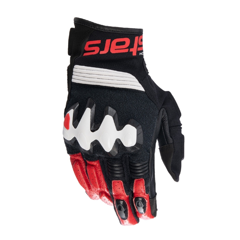 Alpinestars Halo Μαύρα, Λευκά και Κόκκινα Γάντια Μοτοσικλέτας