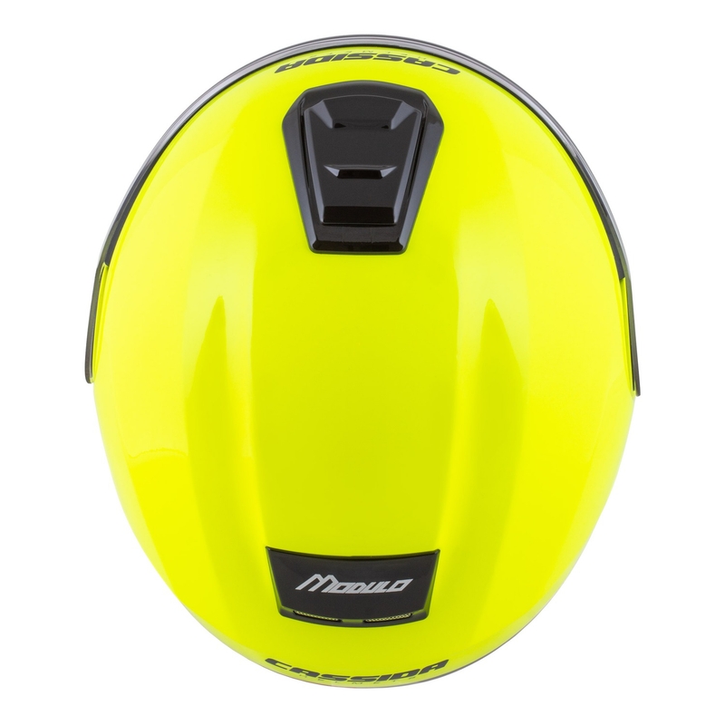 Cassida Modulo 2.1 Compass fluo κίτρινο-μαύρο-ασημί-κόκκινο κράνος μοτοσικλέτας με αναδιπλούμενη οροφή