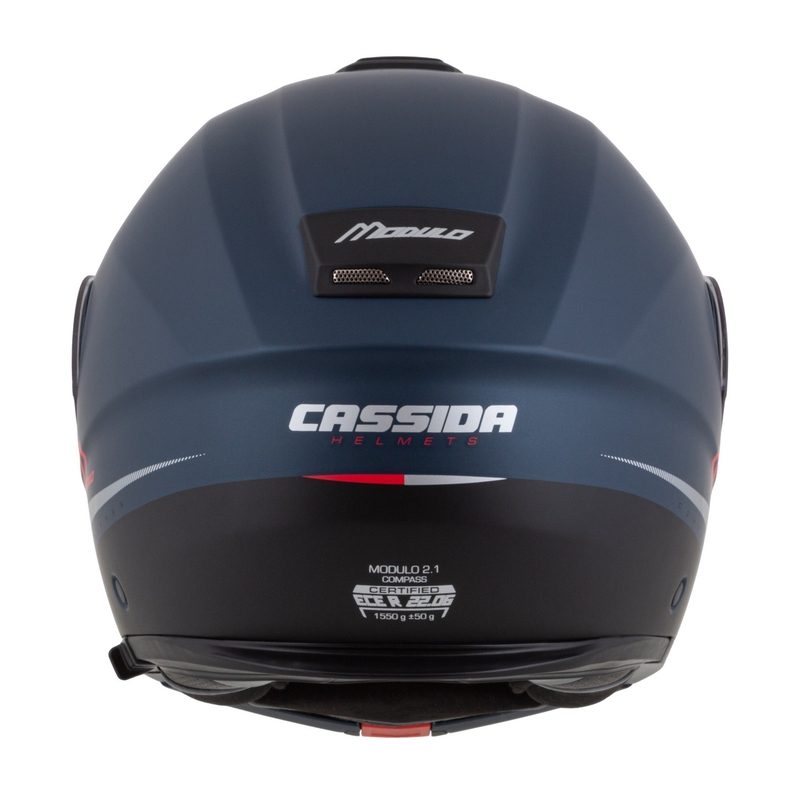 Cassida Modulo 2.1 Compass flip-up κράνος μοτοσικλέτας ματ μπλε μαργαριταρένιο κόκκινο