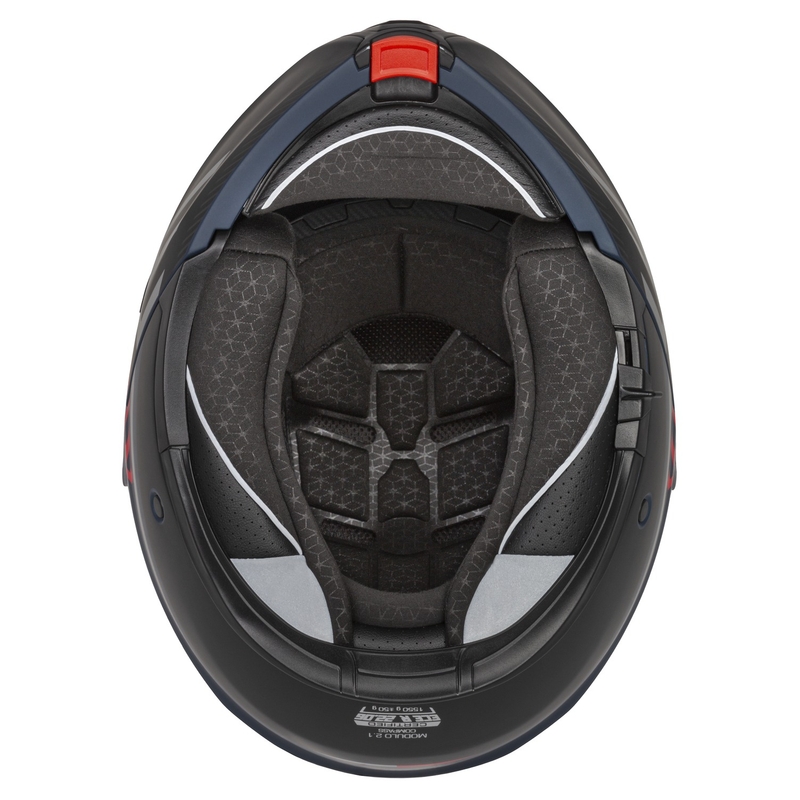 Cassida Modulo 2.1 Compass flip-up κράνος μοτοσικλέτας ματ μπλε μαργαριταρένιο κόκκινο