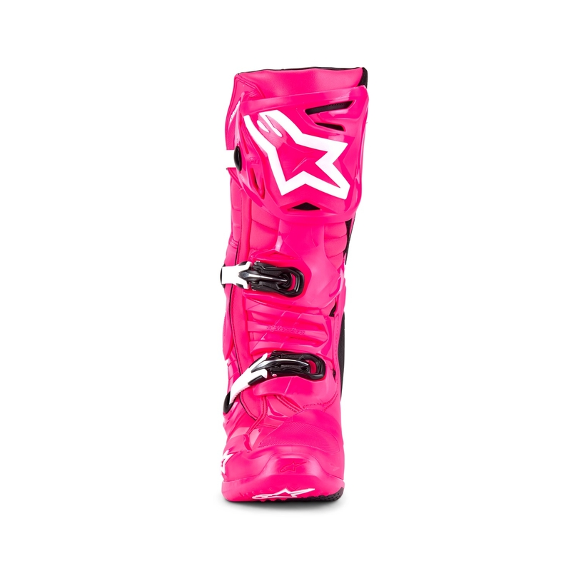 Μπότες μοτοσικλέτας Alpinestars Tech 10 ροζ-μαύρο-λευκό