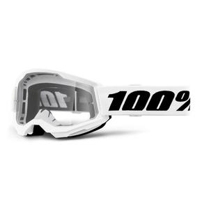 Παιδικά γυαλιά motocross 100% STRATA 2 λευκό καθαρό plexi