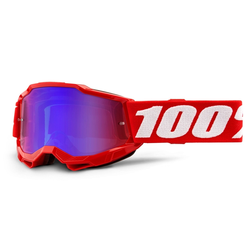 Dětské motokrosové brýle 100% USA ACCURI 2 červené zrcadlové červeno-modré plexi