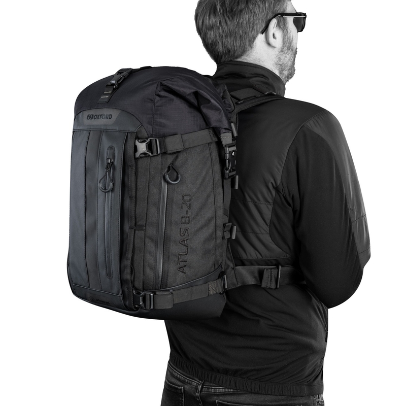Τσάντα μοτοσικλέτας Oxford Atlas B-20 Advanced Backpack 20 l μαύρη