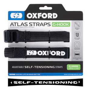 Ιμάντες αποσκευών Oxford Atlas G-Hook 2 τεμάχια μαύρο 26mm x 1,2 m