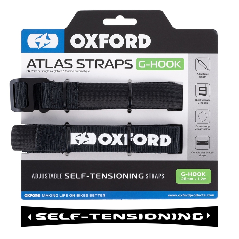 Ιμάντες αποσκευών Oxford Atlas G-Hook 2 τεμάχια μαύρο 26mm x 1,2 m