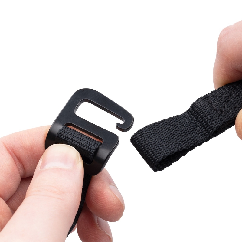 Ιμάντες αποσκευών Oxford Atlas G-Hook 2 τεμάχια μαύρο 17 mm x 1,2 m
