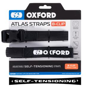 Ιμάντες αποσκευών Oxford Atlas B-Clip 2 τεμάχια μαύρο 26 mm x 2 m