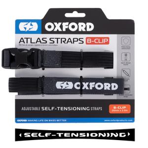 Ιμάντες αποσκευών Oxford Atlas B-Clip 2 τεμάχια γκρι 26 mm x 2 m