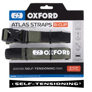 Ιμάντες αποσκευών Oxford Atlas B-Clip 2 τεμάχια πράσινο 26 mm x 1,2 m