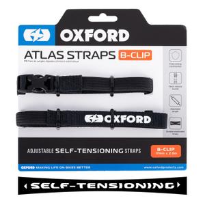 Ιμάντες αποσκευών Oxford Atlas B-Clip 2 τεμάχια μαύρο 17 mm x 2 m
