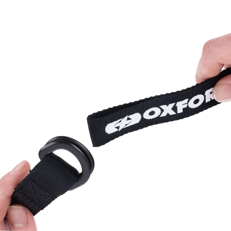 Ιμάντες αποσκευών Oxford Atlas D-Ring 2 τεμάχια μαύρο 26 mm x 1,2 m