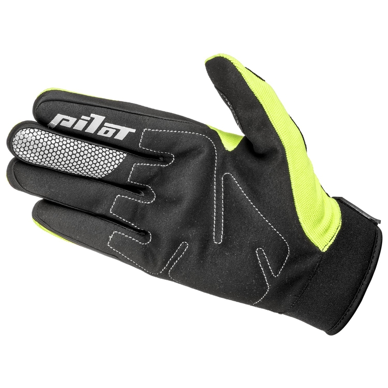 Γάντια Motocross Pilot Pioneer fluo κίτρινο-μαύρο-κόκκινο