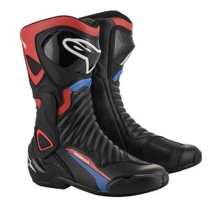 Alpinestars S-MX 6 Honda Collection Μαύρο-κόκκινο-μπλε-λευκό Μπότες μοτοσικλέτας