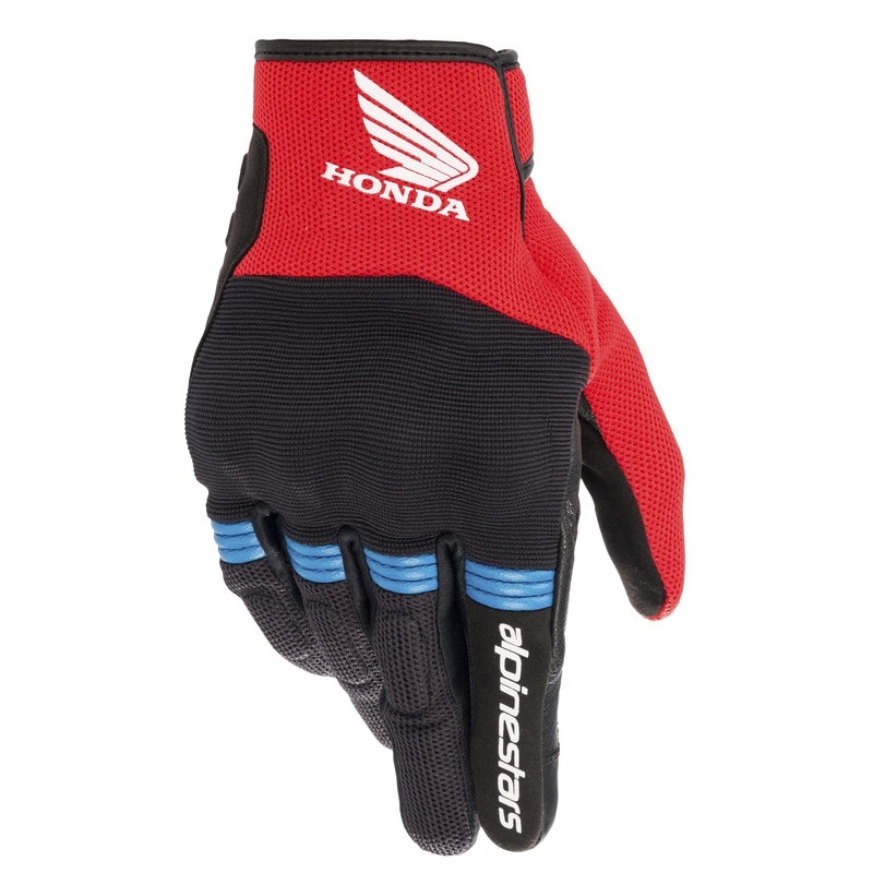 Συλλογή γαντιών μοτοσικλέτας Alpinestars Copper Honda μαύρο-κόκκινο-μπλε